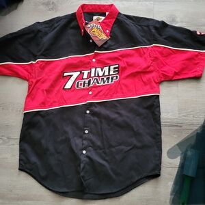 7 Time Champ Red and Black Men's Shirt